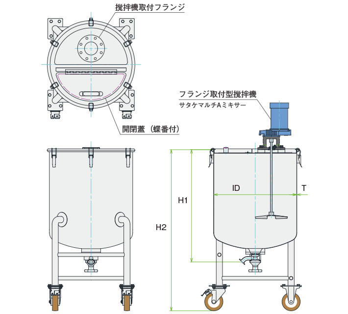 MU-DTB撹拌容器ユニット製品仕様図
