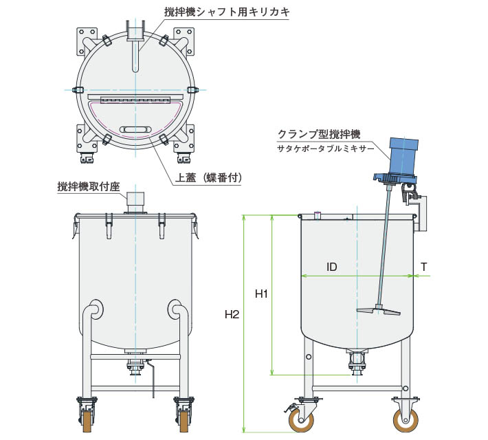 MU-DTBV-N撹拌容器ユニット製品仕様図