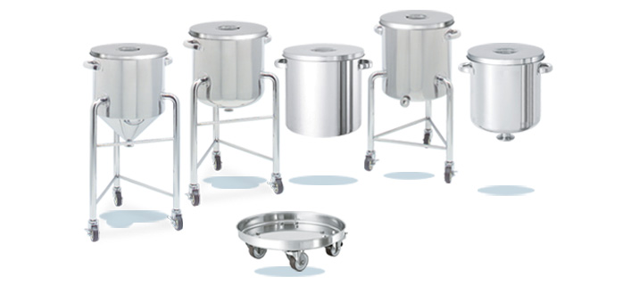 ステンレス容器の外観と用途例