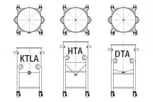 4本脚ねじ込み旋回式キャスター脚付容器をNEWラインナップ
