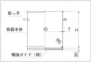 大型スタンダード容器用本体の製品仕様図