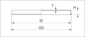 汎用スタンダード容器用ヒラ蓋の製品仕様図