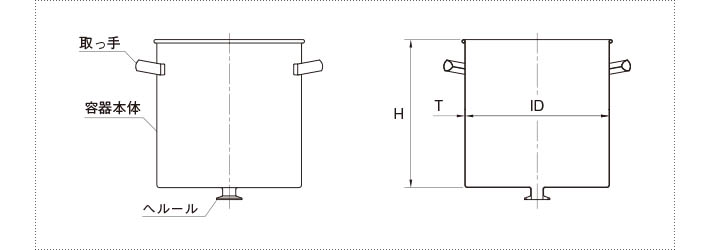 フラット容器の製品仕様図