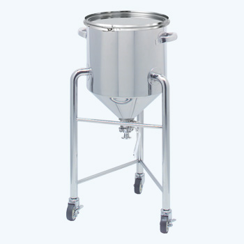 HTBV-CTL|レバーバンド密閉(CTL)蓋の脚付ホッパー型ステンレス容器(タンク底ボールバルブ)