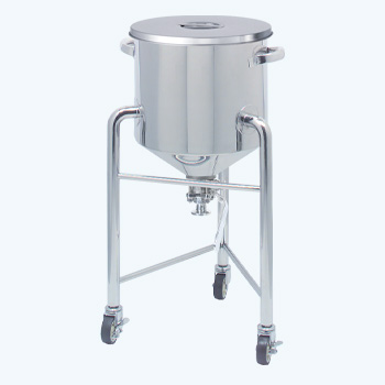 HTTBV-ST 脚付ホッパー型ステンレス容器 120°・タンク底ボールバルブ｜スタンダード蓋