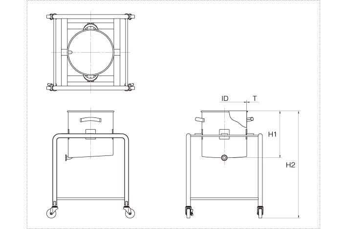 架台分離型スロープ容器の製品仕様図