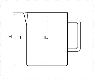 BK-N-SMAサニタリービーカー（丸棒取っ手型） 製品仕様図