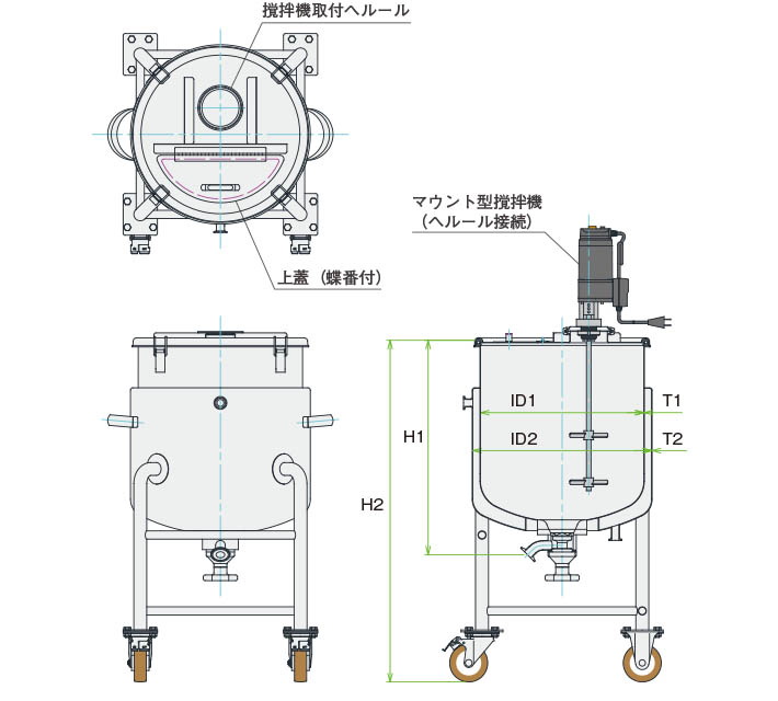 MU-DTBJ撹拌容器ユニット 製品仕様図