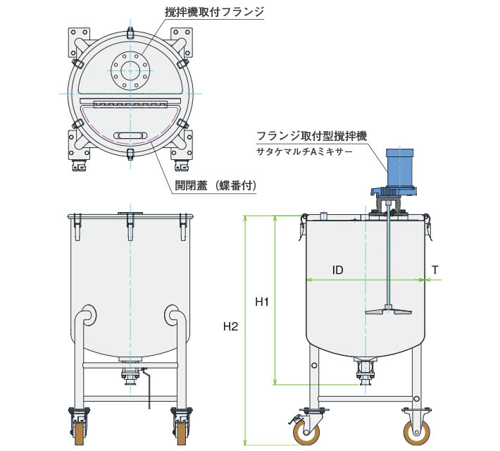 MU-DTBV撹拌容器ユニット製品仕様図