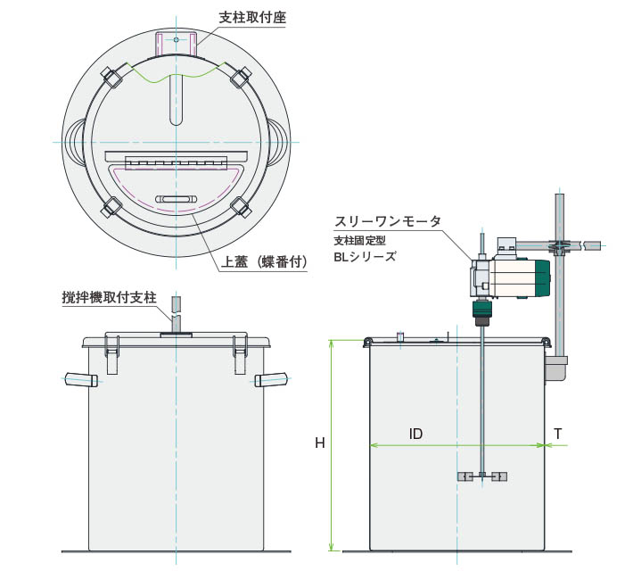 MU-HE-N撹拌容器ユニット製品仕様図