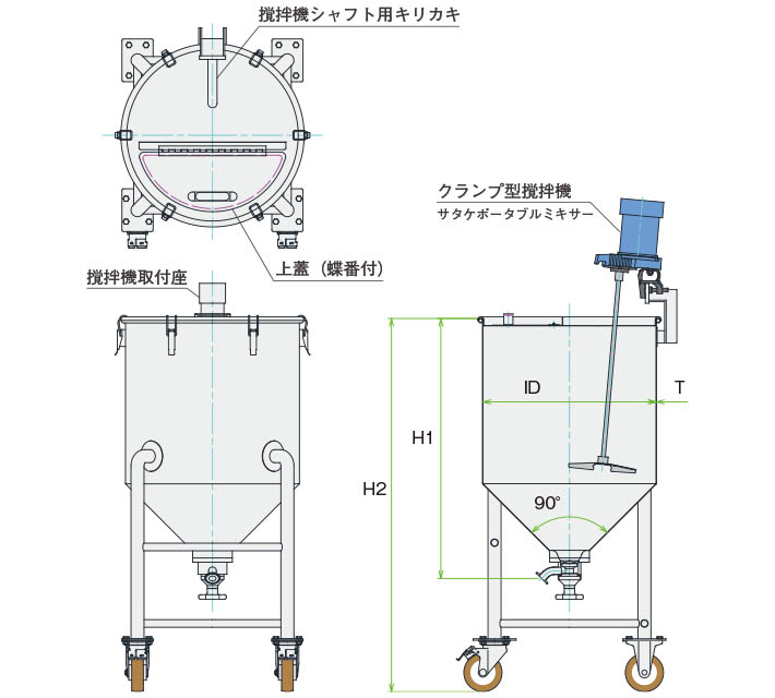 MU-HTB-N撹拌容器ユニット 製品仕様図
