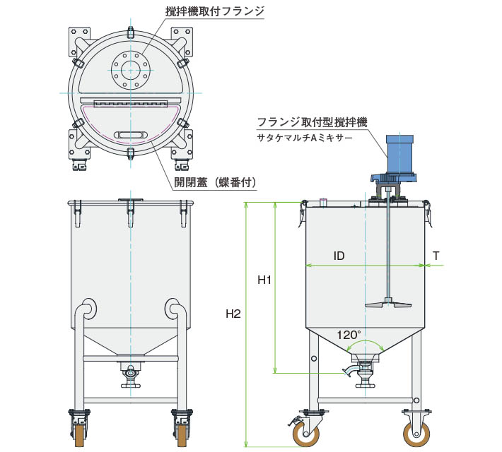 MU-HTTB撹拌容器ユニット製品仕様図