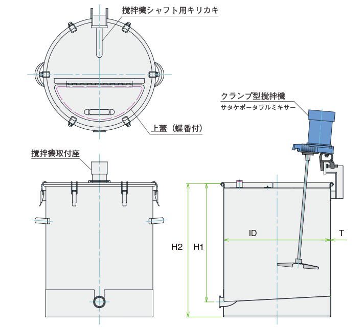 MU-KT-N撹拌容器ユニット製品仕様図