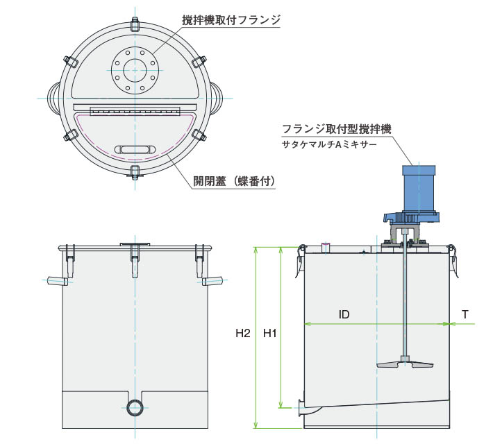 MU-KT撹拌容器ユニット製品仕様図