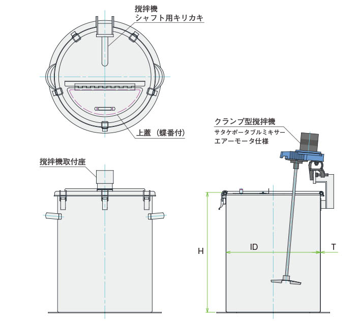 MUA-N撹拌容器ユニット製品仕様図