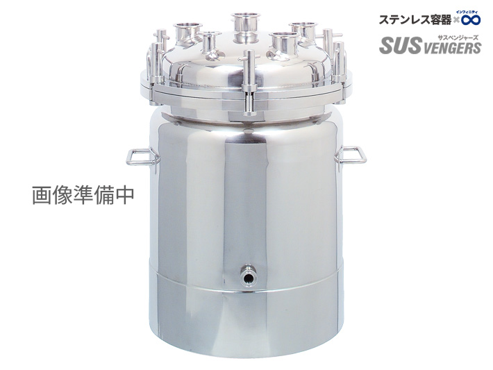 PVOJ-YKジャケットフランジオープン加圧容器・バランサー開閉｜温調ジャケット搭載・重い蓋を安全・省力に開閉できるサニタリー圧力容器の外観