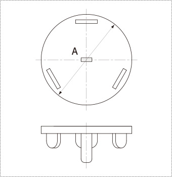 CBD-W 鏡板容器用 渦巻きブレーカー（攪拌用重量型） 製品仕様図