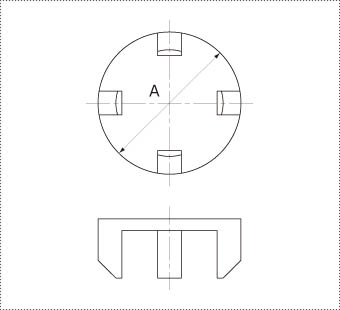 ホッパー容器用渦巻きブレーカーCBHの製品仕様図
