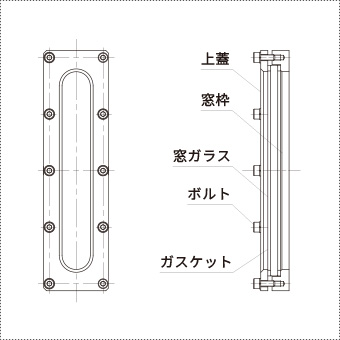 LVST 薄型 仕様図（コンパクト設計・容器胴体へ溶接取付）