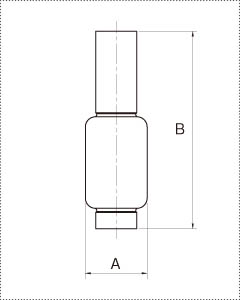 ネジタイプスピンボールの製品仕様図