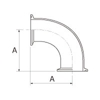 90°エルボ 2CMDの製品仕様図