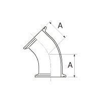 45°エルボ 2KMDの製品仕様図