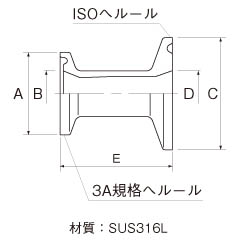 3A規格ISOへルール変換アダプターの製品仕様図