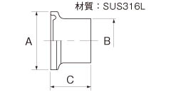 3A規格小口径へルールキャップの製品仕様図