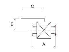 小口径サニタリーボールバルブ2BV-Mの製品仕様図