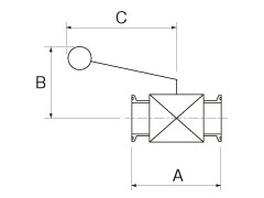 サニタリーボールバルブ2BVの製品仕様図