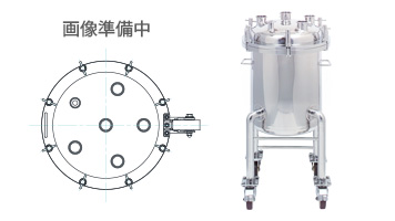 PVOL-YK型ステンレス脚付フランジオープン加圧容器・バランサー開閉（20L～200L）