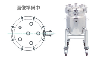 PVOLJ-YK型ステンレスジャケット脚付フランジオープン加圧容器・バランサー開閉（20L～200L）
