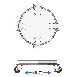 幅広型キャスター台車/KM-WT-43