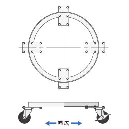 幅広型キャスター台車/KM-WT-565