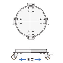 幅広型キャスター台車/KMS-WT-33