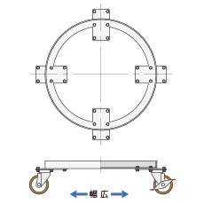 幅広型キャスター台車/KMS-WT-565